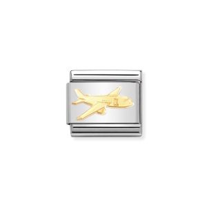 Nomination Classic 18k Gold Aeroplane Charm 030162_75