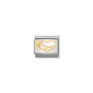 Nomination Classic Gold and White Enamel Bound Heart 030253_44