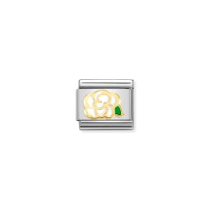 Nomination Classic Gold and White Enamel Camellia Charm 030272_79