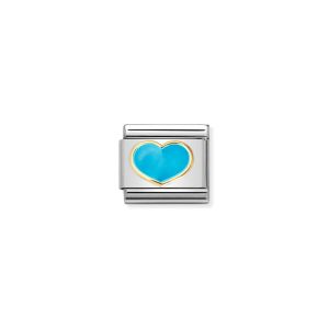 Nomination Classic Enamel and 18k Gold Charm - Turquoise Heart 030283_25