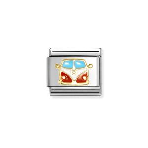 Nomination Classic Gold and Enamel Red and White Van Charm 030285/67