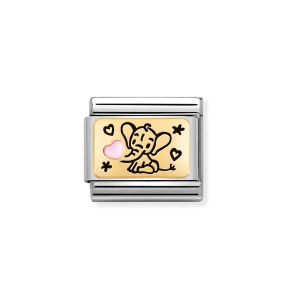 Nomination Classic Gold Pink Elephant Charm