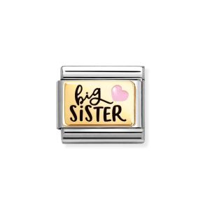 Nomination Classic Gold Enamel Big Sister Charm. Item code 030289/05
