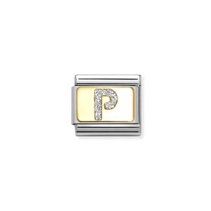 Nomination Classic Glitter Enamel and Gold Charm Letter P