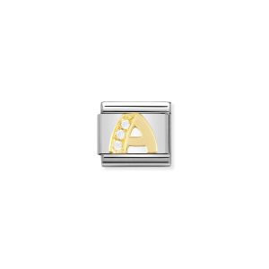 Nomination Gold and Zirconia Classic Letter Charm - B