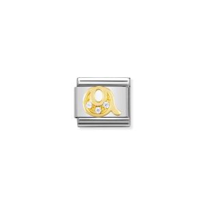 Nomination Gold and Zirconia Classic Letter Charm - Q