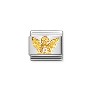 Nomination Classic Gold and Cubic Zirconia Angel Charm 030307_23