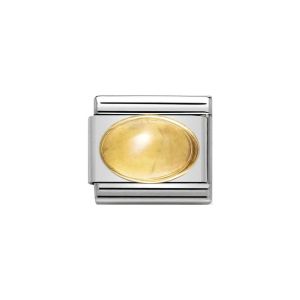 Nomination Classic Oval Semiprecious Stones Charm - 18k Gold with Citrine