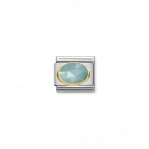 Nomination Classic Faceted Jade Charm - 18k Gold Light Blue 030515_04