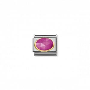 Nomination Classic Faceted Jade Charm - 18k Gold Fuchsia 030515_08