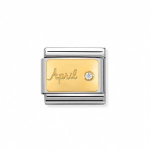 Nomination Classic 18k Gold Diamond April Birthstone Charm