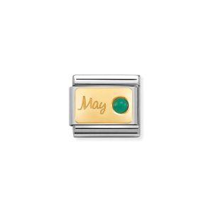 Nomination Classic Emerald May Birthstone Charm Gold