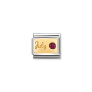 Nomination Classic Ruby July Birthstone Charm Gold