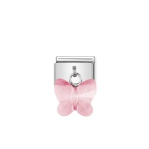 Nomination Classic Drop Charm - Swarowski Butterflies Pink 030604_11