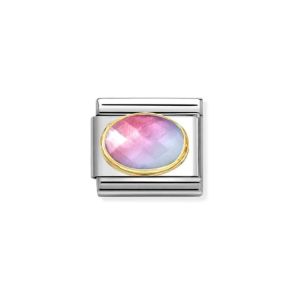Nomination Classic Faceted Oval Stone 18k Gold - Pink Blue