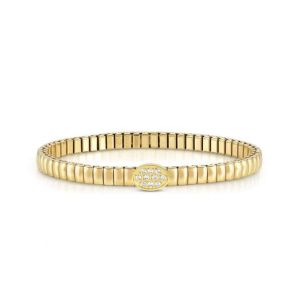Nomination Extension Style Bracelet Steel and Yellow Gold Zirconia Oval - 046011_053
