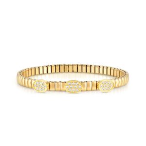 Nomination Extension Style Bracelet - Steel and Yellow Gold Zirconia Oval - 046015_053