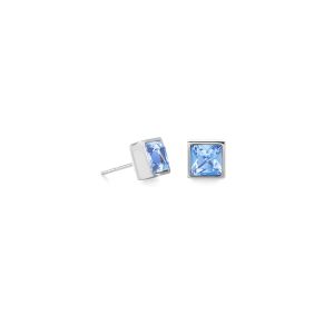 Coeur De Lion Brilliant Square Earrings - Silver Light Blue 500210741