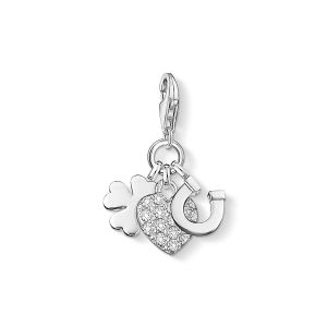 Thomas Sabo Charm Pendant - Silver and Zirconia Good Luck 0870-051-14