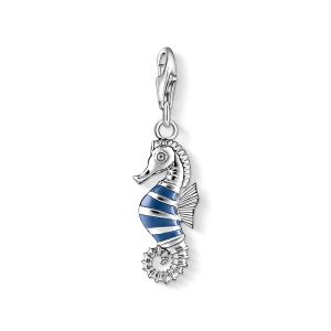 Thomas Sabo Charm Pendant - Silver and Blue Enamel Seahorse