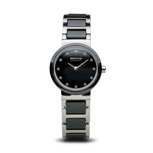 Bering Ladies Black Ceramic and Stainless Steel Compact Watch 10725-742