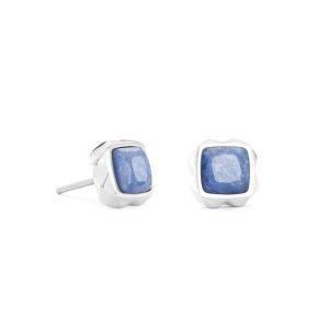 Coeur De Lion Spikes Square Earrings - Aventurine Silver Blue 1200210717