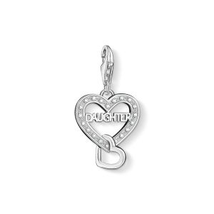 Thomas Sabo Charm Pendant - Sparkling Duble Heart Daughter 1267-051-14