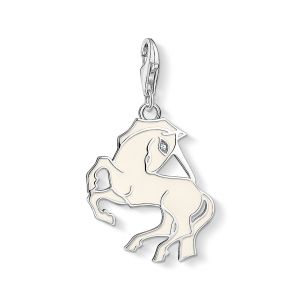Thomas Sabo Charm Pendant - White Enamel Unicorn 1512-041-14