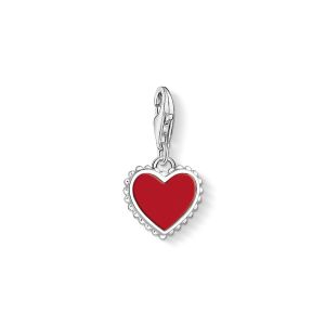 Thomas Sabo Charm Pendant - Red Heart with Filigree Dots