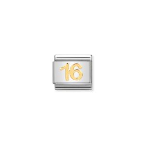 Nomination Classic Number 16 Charm - 18k Gold - 030109/35