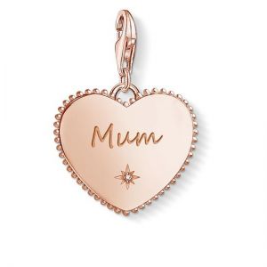 Thomas Sabo Charm Pendant - Rose Gold Heart 'Mum'