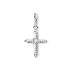Thomas Sabo Charm Pendant - Silver and Zirconia Tapered Cross