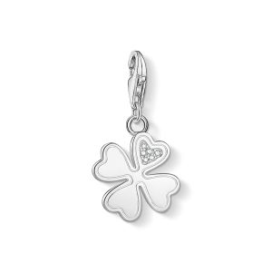 Thomas Sabo Charm Pendant - Four Leaf Clover with Zirconia Leaf