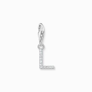 Thomas Sabo Letter L Charm Pendant - Silver with White Zirconia