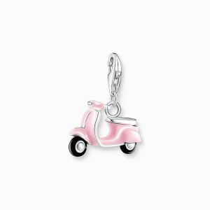 Thomas Sabo Charm Pendant - Pink Enamel Vespa Moped Scooter