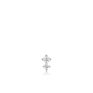 Ania Haie Double Sparkle Barbell Single Earring - Silver - E035-07H