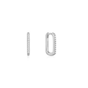 Ania Haie Glam Oval Hoop Earrings Silver