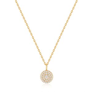 Ania Haie Glam Disc Pendant Necklace Gold Plated