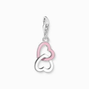 Thomas Sabo Charm Pendant - Pink Intertwined Hearts Charm 2013-007-9