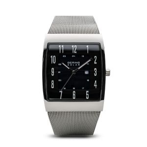 Bering Mens Solar Polished Silver Watch - 16433-002