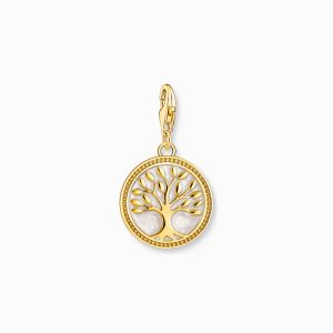 Thomas Sabo Gold Plated Tree of Love Charm with White Enamel - 2057-427-39