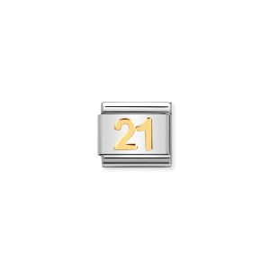 Nomination Classic Number 21 Charm - 18k Gold - 030109/36