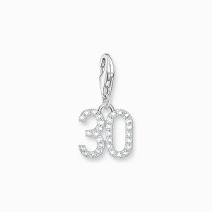 Thomas Sabo Charm Pendant - Silver and Zirconia 30 Charm - 2136-051-21