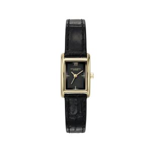 Olivia Burton Classic 16mm Mini Grove Gold and Black Croc Leather Strap Watch. Item code 24000284.