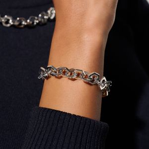 Olivia Burton Honeycomb Silver Link Bracelet - 24100090