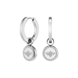 Olivia Burton Bee Charm Silver Hoop Earrings - 24100336