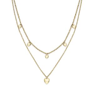 Olivia Burton Classic Mini Heart Gold Plated Double Chain Necklace. Item code 24100457.