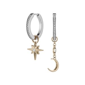 Olivia Burton Signature Celestial Star and Moon Silver Tone Huggie Earrings. Item code 24100472.
