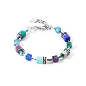 Coeur De Lion GeoCUBE Bracelet - Turquoise and Lilac
