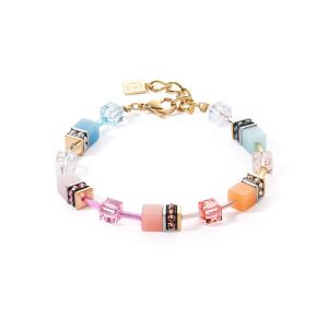 Coeur De Lion GeoCUBE Bracelet - Aqua and Apricot